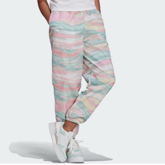 adidas Originals Pants - Adidas Originals R.Y.V. track pants pastel marble print size Small